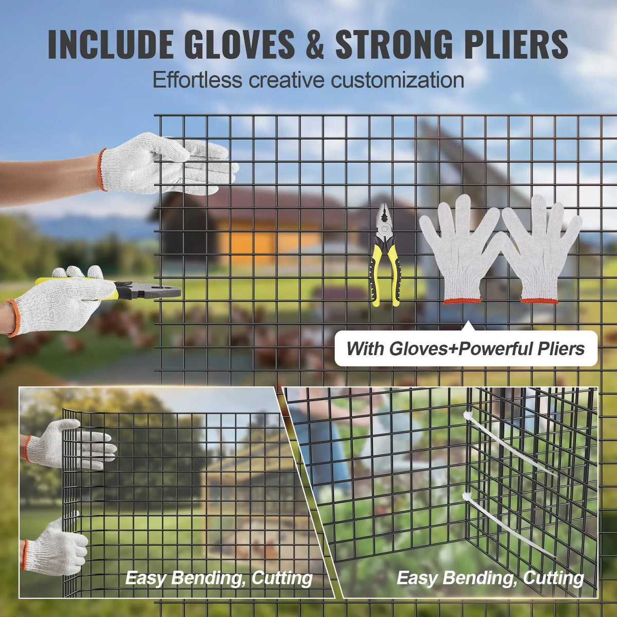Metal mesh 610 × 30 480 mm, 1.0 mm wire, galvanised with vinyl coating, for chicken runs, rabbit and snake fencing, poultry enclosures
