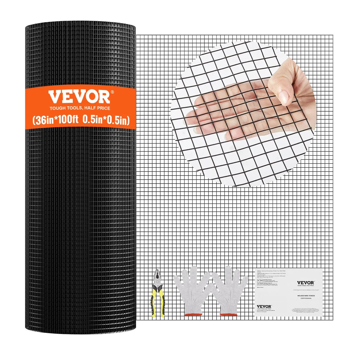 Galvanised Metal Mesh Roll 910 × 30 480 mm, 19 Gauge, with Vinyl Coating, for Chicken Coops, Rabbit and Snake Fencing, Poultry Enclosures