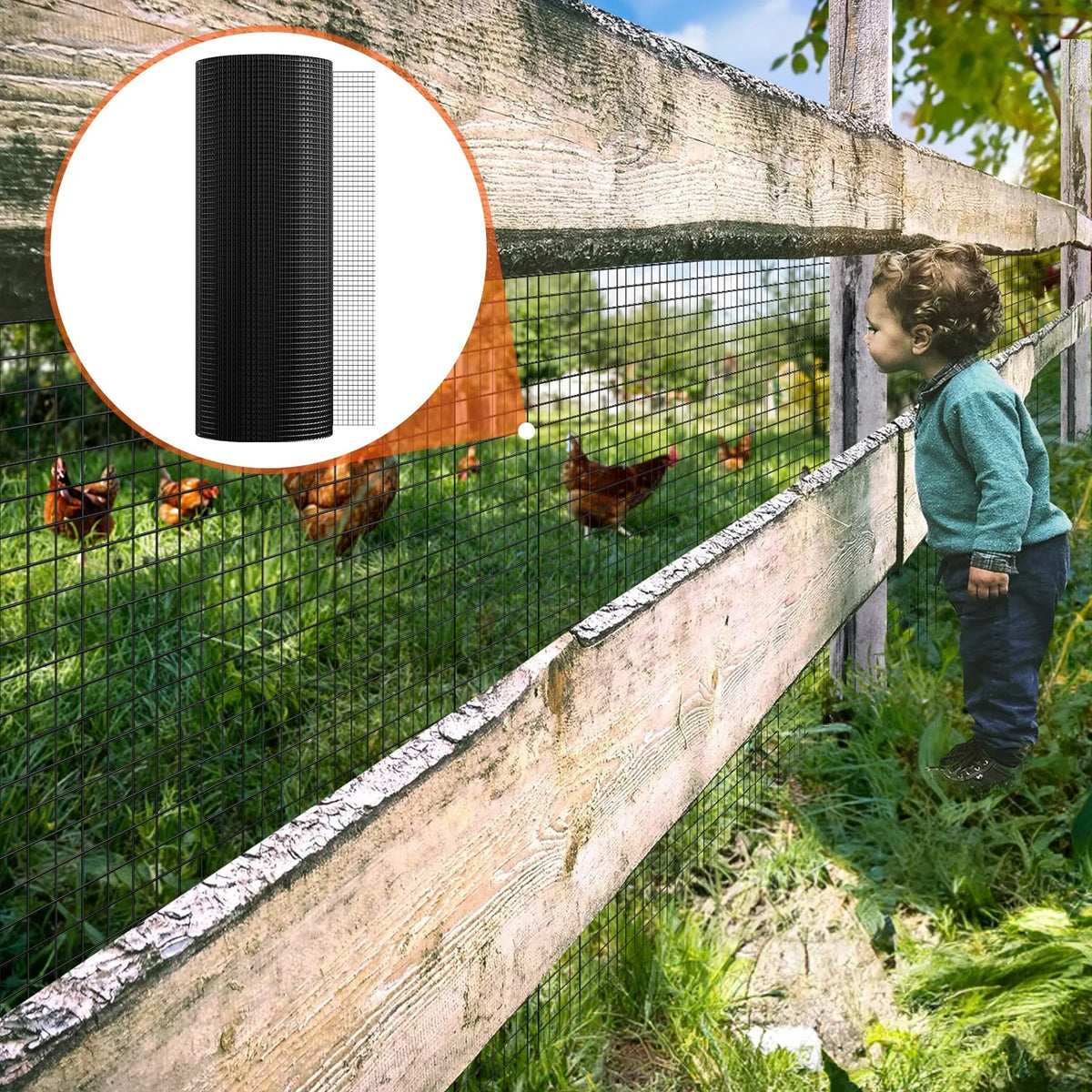 Galvanised Metal Mesh Roll 910 × 30 480 mm, 19 Gauge, with Vinyl Coating, for Chicken Coops, Rabbit and Snake Fencing, Poultry Enclosures