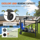 VEVOR pārvietojams āra grila un ēdināšanas galds ar diviem plauktiem, BBQ pārtikas sagatavošanas galds ar daudzfunkcionālu metāla darba virsmu, portatīvs modulārs galds picas krāsnij, darba galds ar 2 riteņiem un pārnēsāšanas rokturi, melns