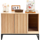 VEVOR slēptā kaķu tualetes kaste mēbelē ar 2 durvīm, 80 × 51 × 56 cm, dabīga koka krāsā