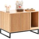 VEVOR slēptā kaķu tualetes kaste mēbelē ar 2 durvīm, 80 × 51 × 56 cm, dabīga koka krāsā