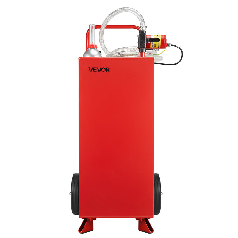 VEVOR pārvietojama degvielas tvertne ar elektrisko sūkni, 114 l, 32 l/min, 2 riteņi, 3 m šļūtene, benzīnam un dīzeļdegvielai