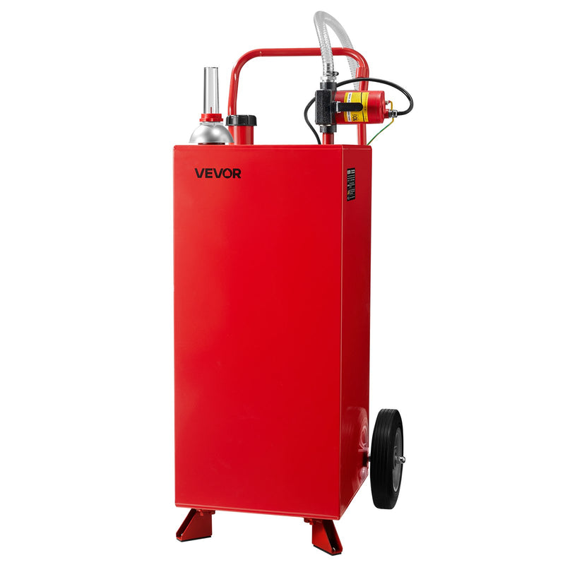 VEVOR pārvietojama degvielas tvertne ar elektrisko sūkni, 114 l, 32 l/min, 2 riteņi, 3 m šļūtene, benzīnam un dīzeļdegvielai