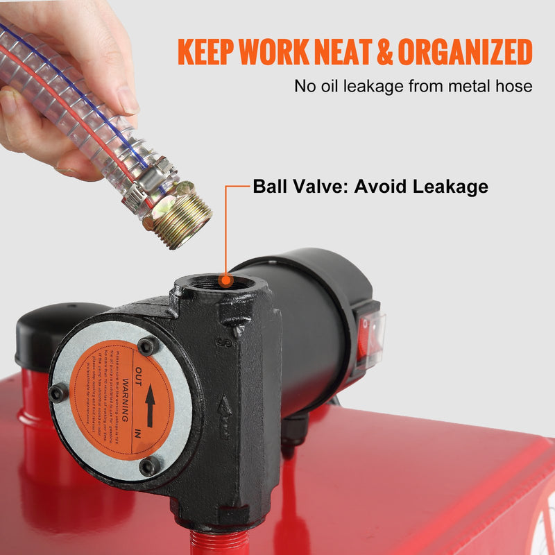 VEVOR Pārvietojams degvielas konteiners ar elektrisko sūkni, 114 litri, 180 W