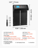 VEVOR automātiskās vistas kūts durvis, akumulatora darbināmas, ar taimeri un manuālo vadību, pretpiestiprināšanas drošība, izturīgs alumīnija sakausējums, automātiska vista ieejas vārti, ūdensizturīgs blīvējums, melnas
