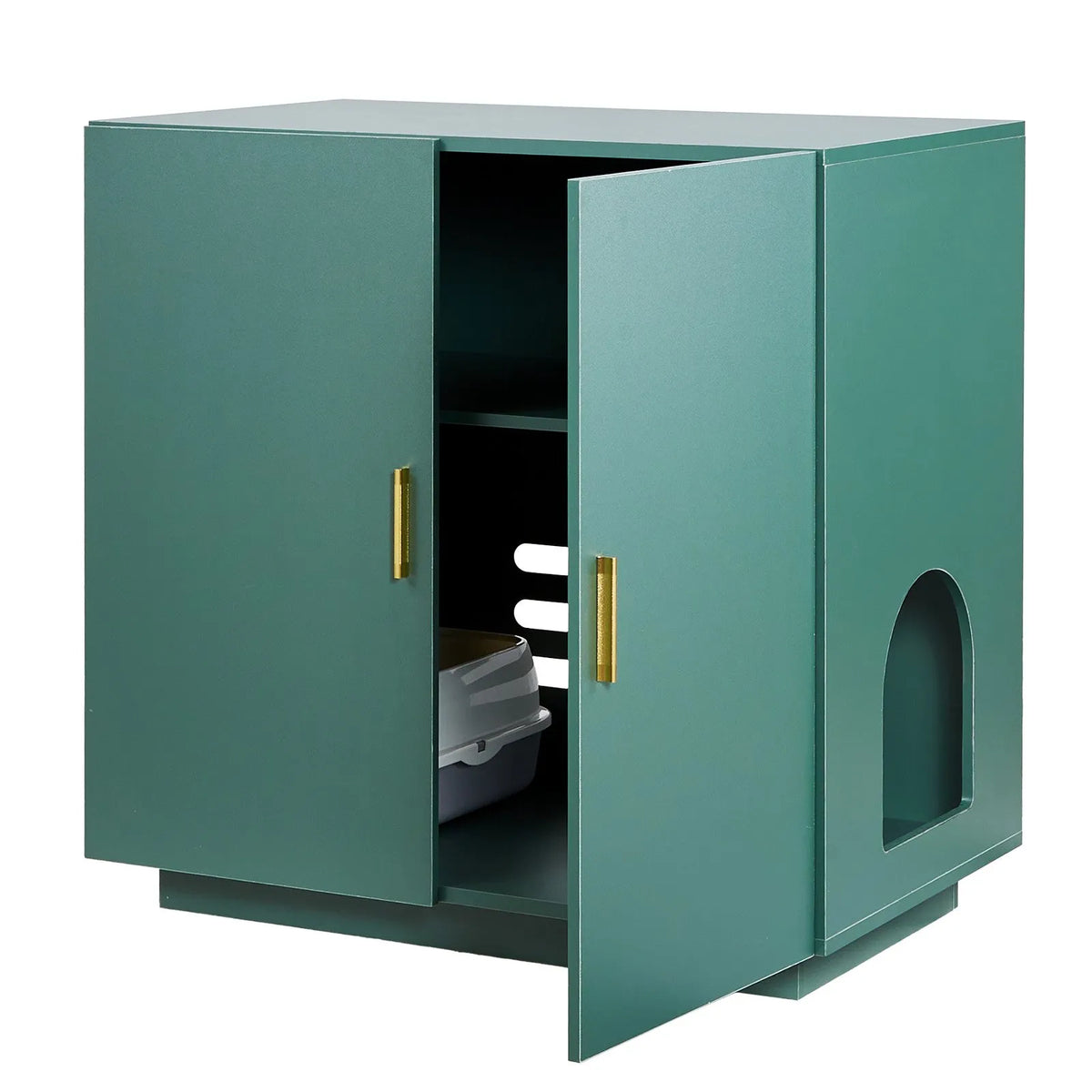 VEVOR Cat Litter Box Cabinet with Ventilation and 2 Doors, 80 cm
