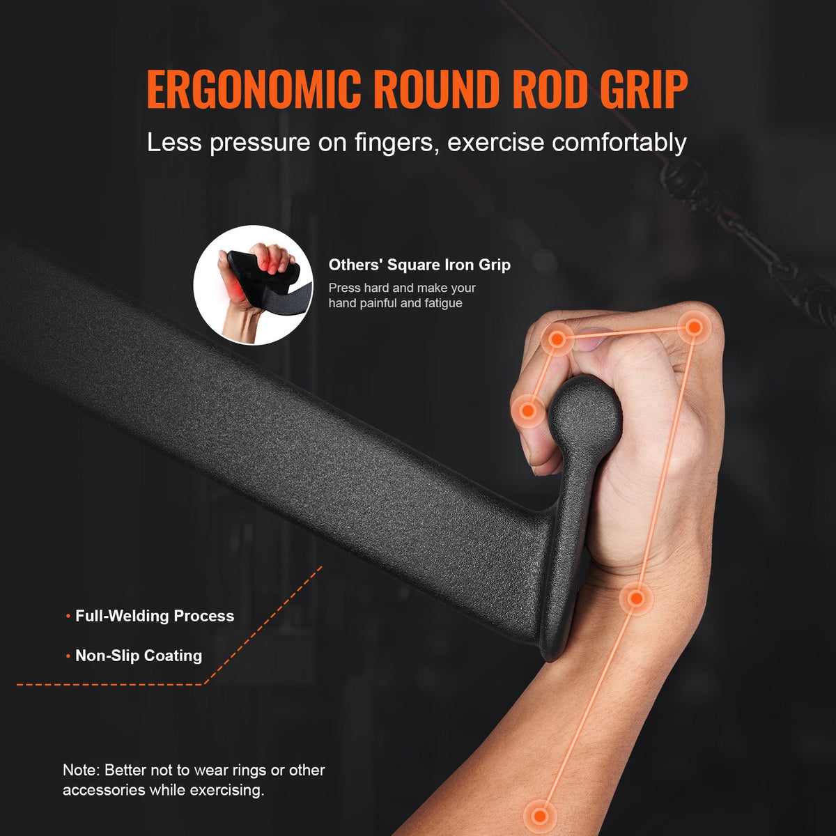 VEVOR LAT V-shaped Tricep and Back Pull Handle, Cable Machine Attachment