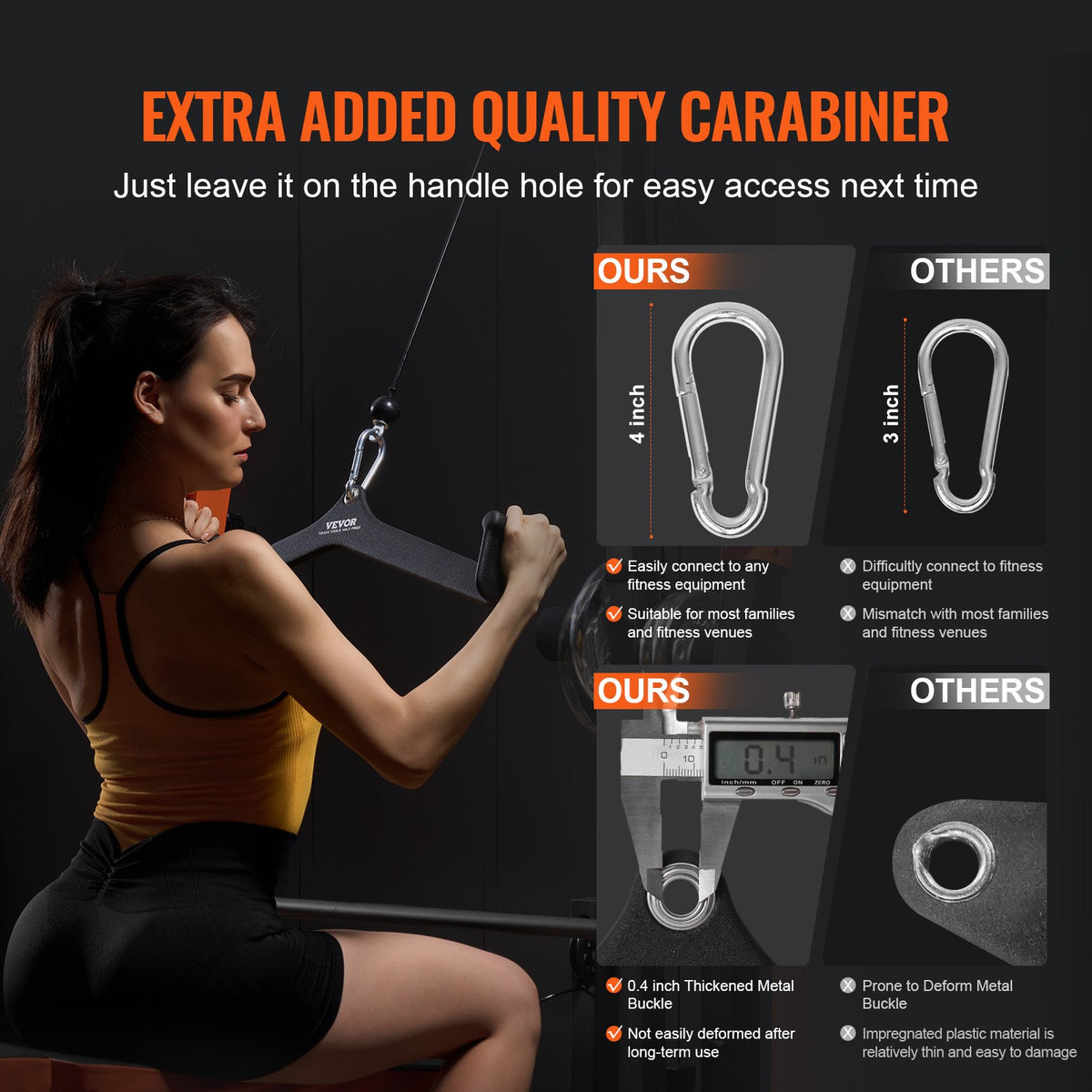 VEVOR LAT V-shaped Tricep and Back Pull Handle, Cable Machine Attachment
