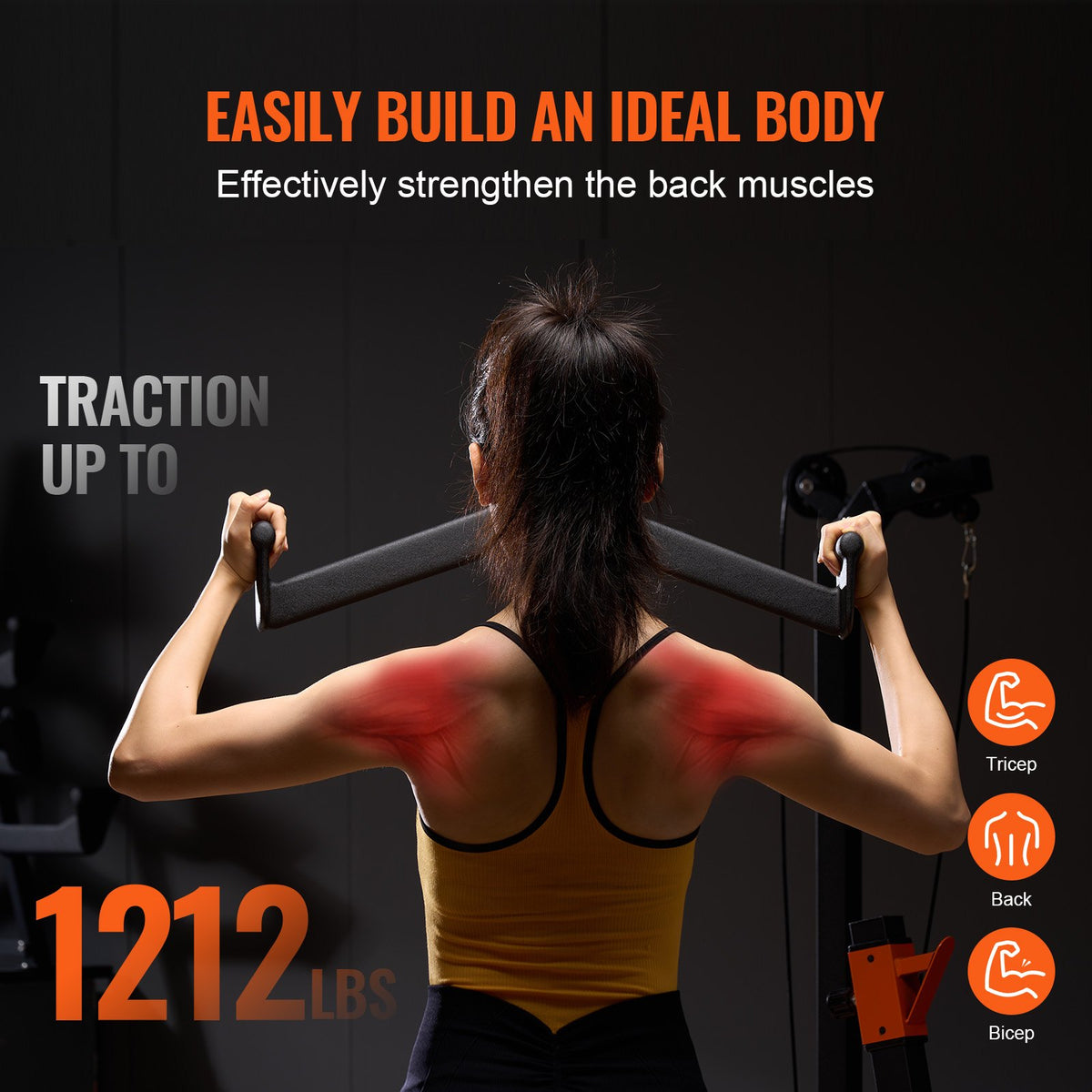 VEVOR LAT V-shaped Tricep and Back Pull Handle, Cable Machine Attachment