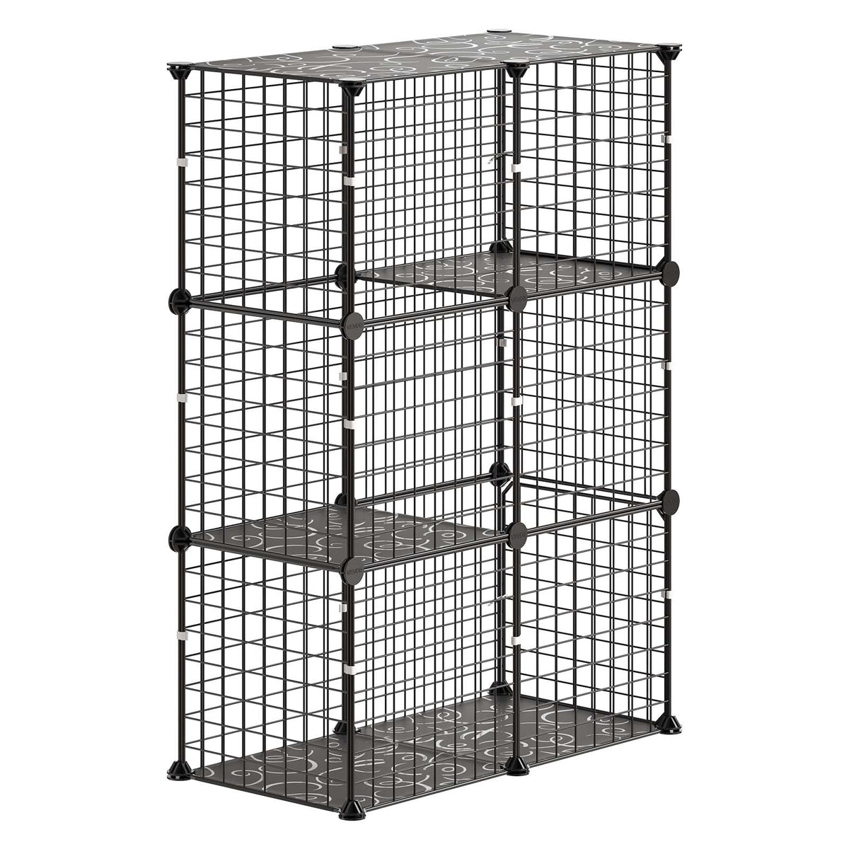 VEVOR 3-уровневая клетка для кошек, 71,1 × 35,5 × 104,1 см, чёрная