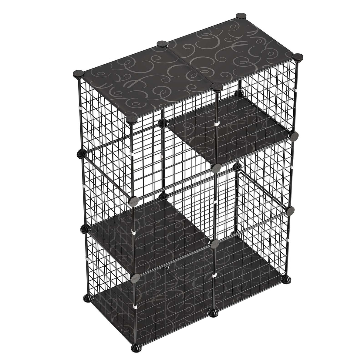 VEVOR 3-уровневая клетка для кошек, 71,1 × 35,5 × 104,1 см, чёрная