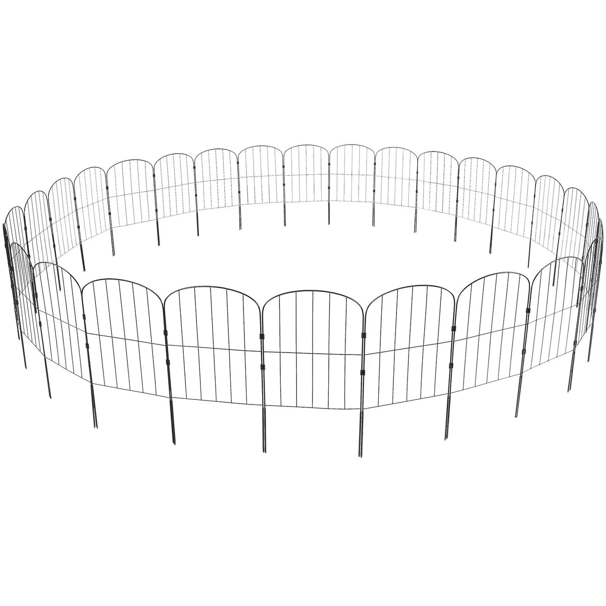 Garden Metal Fence for Animal Barrier 731.5×396.2 cm with 5.1 cm Picket Spacing, 28 Piece Set
