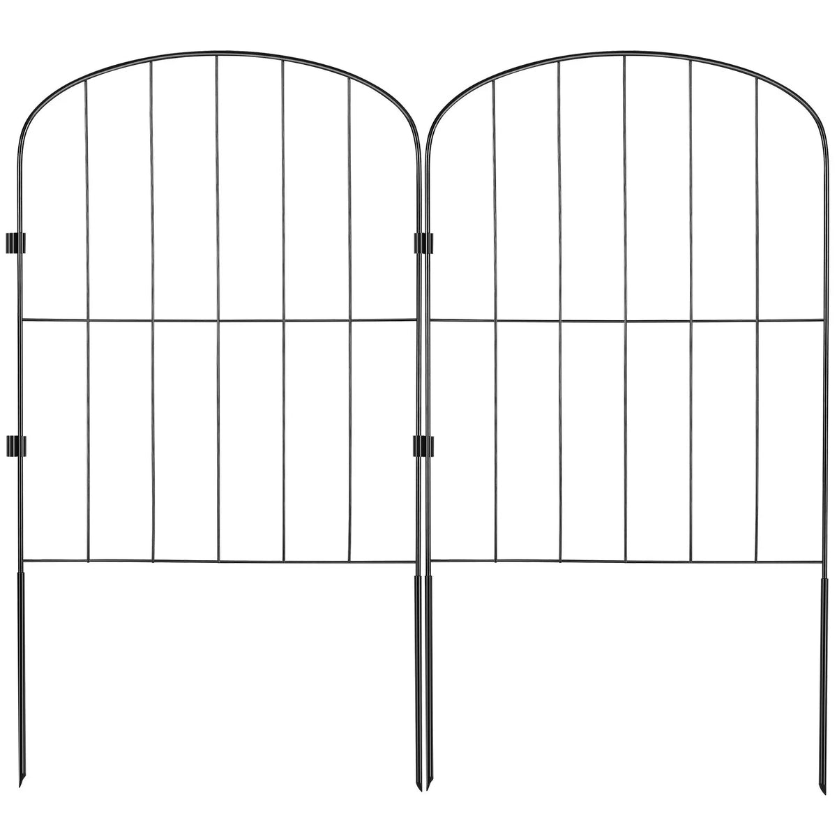 Garden Metal Fence for Animal Barrier 731.5 × 396.2 cm with 5.1 cm Picket Spacing, 10 Piece Set