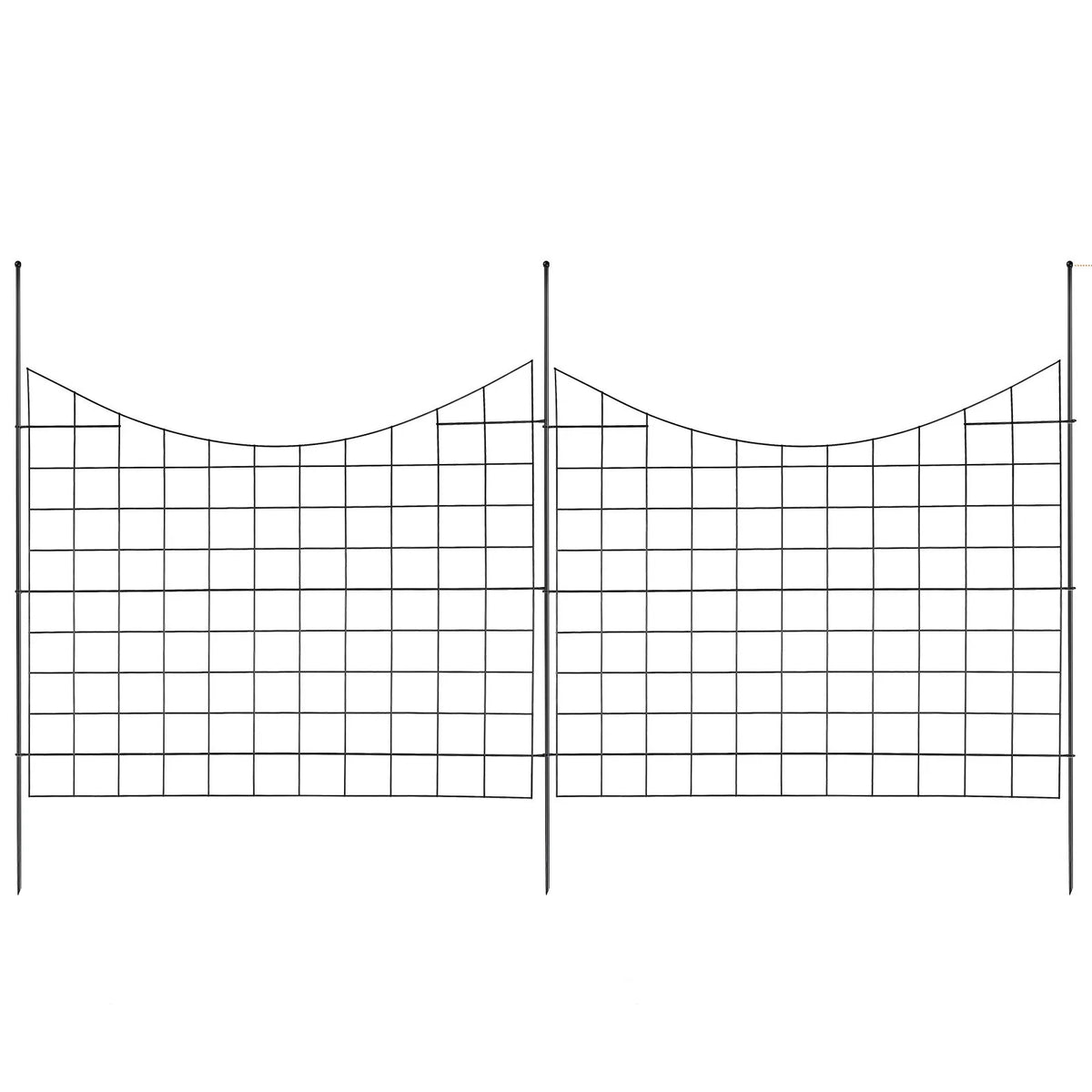 Garden Metal Fence for Animal Barrier 92.9 × 74.9 cm with 16 cm Picket Spacing, 5 Piece Set
