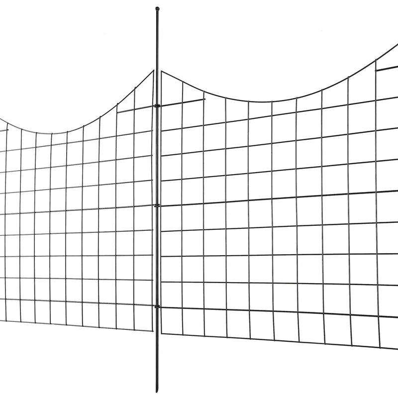 Dārza metāla žogs dzīvnieku barjerai 92,9 × 74,9 cm ar 16 cm mietiņu atstarpi, 5 gab. komplekts