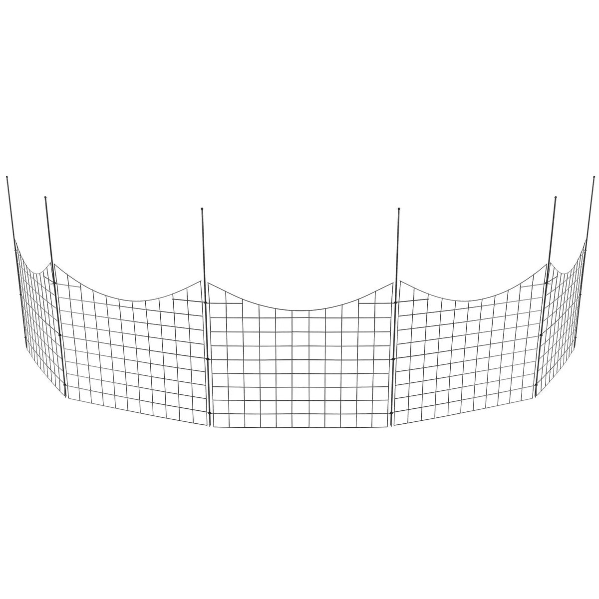 Garden Metal Fence for Animal Barrier 92.9 × 74.9 cm with 16 cm Picket Spacing, 5 Piece Set