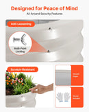 VEVOR 3 gab. cinkotas paaugstinātās dārza dobes 60 × 60 × 30 cm, apaļas metāla stādīšanas kastes bez apakšas ar cimdiem, Alu-cinka materiāls, ziedu, dārzeņu un garšaugu audzēšanai, bēša krāsa