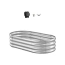 VEVOR metāla paaugstinātā dārza dobe 1,2 × 0,6 × 0,3 m, ovāla cinkota stādīšanas kaste ar atvērtu apakšu, liela stādāmā dobe dārzeņiem, ziediem un sukulentiem, cinkota krāsa