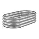 VEVOR metāla paaugstinātā dārza dobe 1,2 × 0,6 × 0,3 m, ovāla cinkota stādīšanas kaste ar atvērtu apakšu, liela stādāmā dobe dārzeņiem, ziediem un sukulentiem, cinkota krāsa