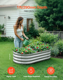 VEVOR metāla paaugstinātā dārza dobe 1,2 × 0,6 × 0,3 m, ovāla cinkota stādīšanas kaste ar atvērtu apakšu, liela stādāmā dobe dārzeņiem, ziediem un sukulentiem, cinkota krāsa