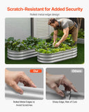 VEVOR metāla paaugstinātā dārza dobe 1,2 × 0,6 × 0,3 m, ovāla cinkota stādīšanas kaste ar atvērtu apakšu, liela stādāmā dobe dārzeņiem, ziediem un sukulentiem, cinkota krāsa