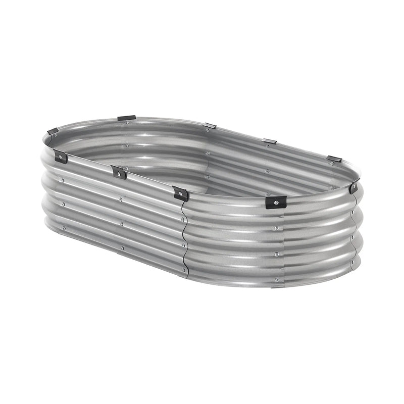 Metāla paaugstinātā dārza dobe 122 × 61 × 30 см āra cinkota stādīšanas kaste sudraba krāsā