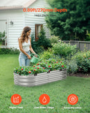 Metāla paaugstinātā dārza dobe 122 × 61 × 30 см āra cinkota stādīšanas kaste sudraba krāsā