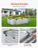 Metāla paaugstinātā dārza dobe 122 × 61 × 30 см āra cinkota stādīšanas kaste sudraba krāsā