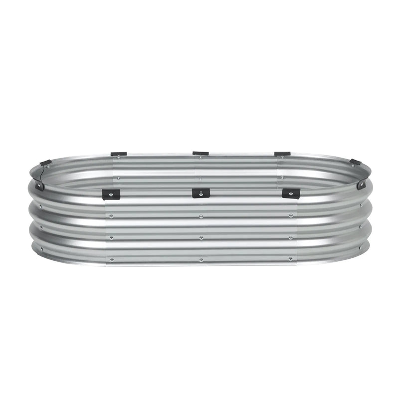 Metāla paaugstinātā dārza dobe 122 × 61 × 30 cm āra cinkota stādīšanas kaste sudraba krāsā