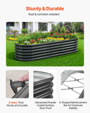 VEVOR metāla paaugstinātā dārza dobe 2,0 x 0,6 x 0,4 m, ovāla Galvalume tērauda stādīšanas kaste ar atvērtu apakšu dārzeņiem, ziediem un sukulentiem, tumši pelēka