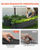 VEVOR metāla paaugstinātā dārza dobe 2,0 x 0,6 x 0,4 m, ovāla Galvalume tērauda stādīšanas kaste ar atvērtu apakšu dārzeņiem, ziediem un sukulentiem, tumši pelēka