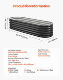 VEVOR metāla paaugstinātā dārza dobe 2,0 x 0,6 x 0,4 m, ovāla Galvalume tērauda stādīšanas kaste ar atvērtu apakšu dārzeņiem, ziediem un sukulentiem, tumši pelēka