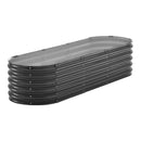 Metāla paaugstinātā dārza dobe 199 × 60 × 43 cm cinkota stādīšanas kaste tumši pelēka