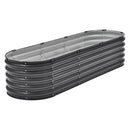 Metāla paaugstinātā dārza dobe 199 × 60 × 43 cm cinkota stādīšanas kaste tumši pelēka