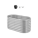 VEVOR Metāla paaugstinātā dārza dobe 1,2 × 0,6 × 0,6 m, ovāla āra cinkota stādīšanas kaste ar atvērtu pamatni, liela paaugstinātā dobe dārzeņu, ziedu un sukulentu audzēšanai, cinkota krāsa