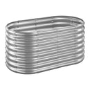 VEVOR Metāla paaugstinātā dārza dobe 1,2 × 0,6 × 0,6 m, ovāla āra cinkota stādīšanas kaste ar atvērtu pamatni, liela paaugstinātā dobe dārzeņu, ziedu un sukulentu audzēšanai, cinkota krāsa