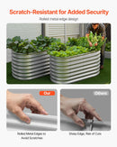 VEVOR Metāla paaugstinātā dārza dobe 1,2 × 0,6 × 0,6 m, ovāla āra cinkota stādīšanas kaste ar atvērtu pamatni, liela paaugstinātā dobe dārzeņu, ziedu un sukulentu audzēšanai, cinkota krāsa