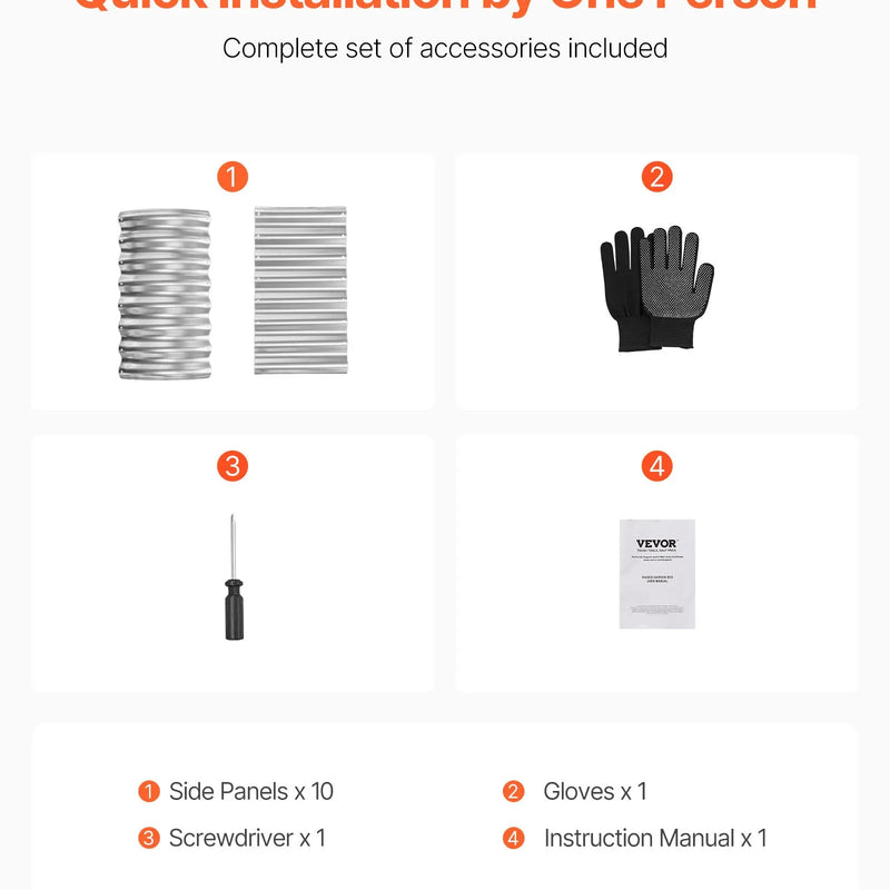 VEVOR Metāla paaugstinātā dārza dobe 1,2 × 0,6 × 0,6 m, ovāla āra cinkota stādīšanas kaste ar atvērtu pamatni, liela paaugstinātā dobe dārzeņu, ziedu un sukulentu audzēšanai, cinkota krāsa