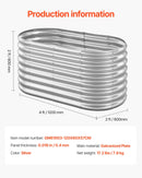 VEVOR Metāla paaugstinātā dārza dobe 1,2 × 0,6 × 0,6 m, ovāla āra cinkota stādīšanas kaste ar atvērtu pamatni, liela paaugstinātā dobe dārzeņu, ziedu un sukulentu audzēšanai, cinkota krāsa