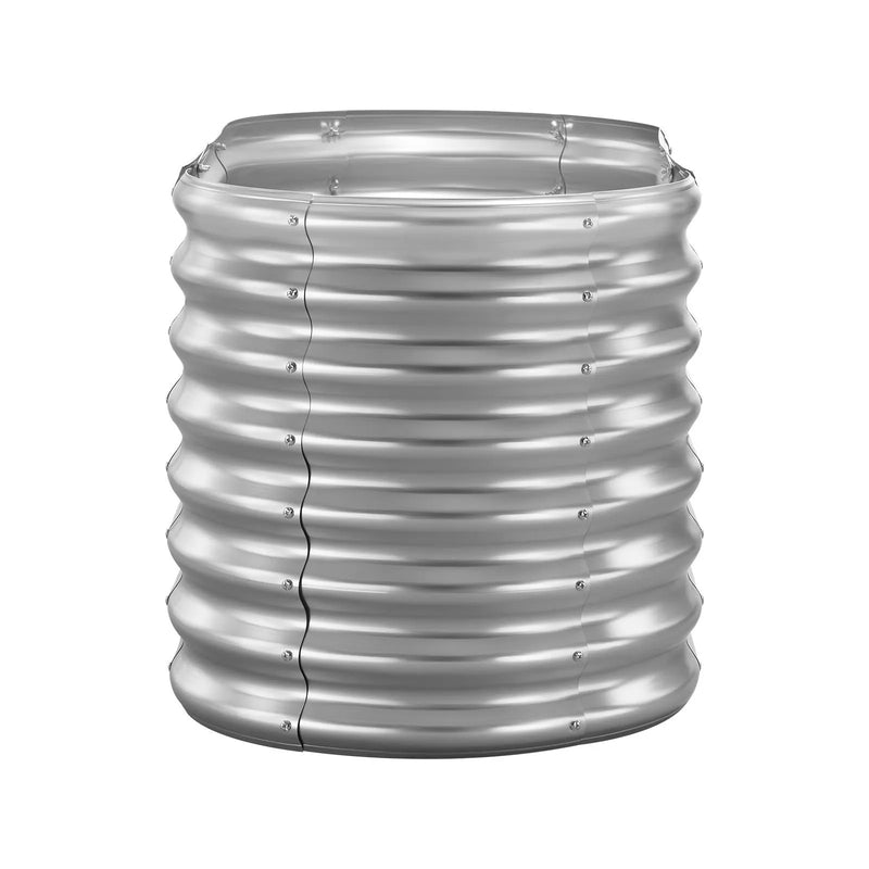 VEVOR Metāla paaugstinātā dārza dobe 1,2 × 0,6 × 0,6 m, ovāla āra cinkota stādīšanas kaste ar atvērtu pamatni, liela paaugstinātā dobe dārzeņu, ziedu un sukulentu audzēšanai, cinkota krāsa