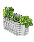 Metāla paaugstinātā dārza dobe 122 × 61 × 61 cm āra cinkota stādīšanas kaste sudraba krāsā