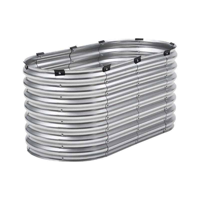 Metāla paaugstinātā dārza dobe 122 × 61 × 61 cm āra cinkota stādīšanas kaste sudraba krāsā