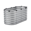 Metāla paaugstinātā dārza dobe 122 × 61 × 61 cm āra cinkota stādīšanas kaste sudraba krāsā