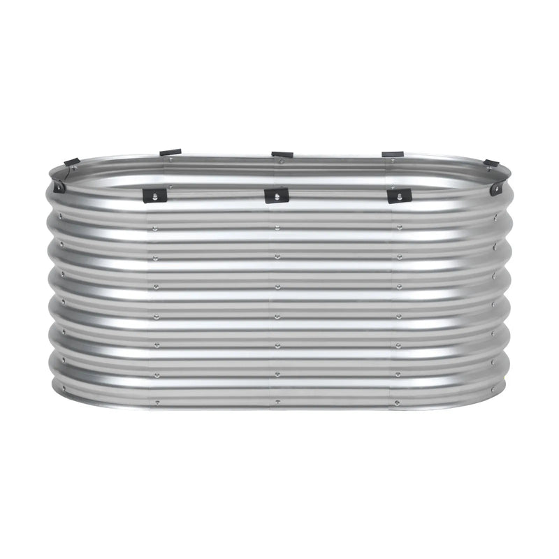 Metāla paaugstinātā dārza dobe 122 × 61 × 61 cm āra cinkota stādīšanas kaste sudraba krāsā