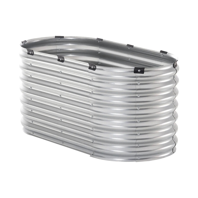 Metāla paaugstinātā dārza dobe 122 × 61 × 61 cm āra cinkota stādīšanas kaste sudraba krāsā