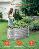 Metāla paaugstinātā dārza dobe 122 × 61 × 61 cm āra cinkota stādīšanas kaste sudraba krāsā