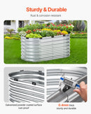 Metāla paaugstinātā dārza dobe 122 × 61 × 61 cm āra cinkota stādīšanas kaste sudraba krāsā