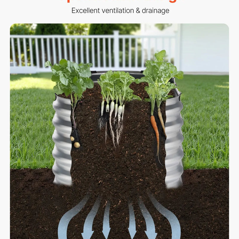 Metāla paaugstinātā dārza dobe 122 × 61 × 61 cm āra cinkota stādīšanas kaste sudraba krāsā