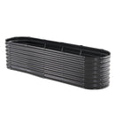 Metāla paaugstinātā dārza dobe 244 × 61 × 61 cm āra cinkota stādīšanas kaste tumši pelēka